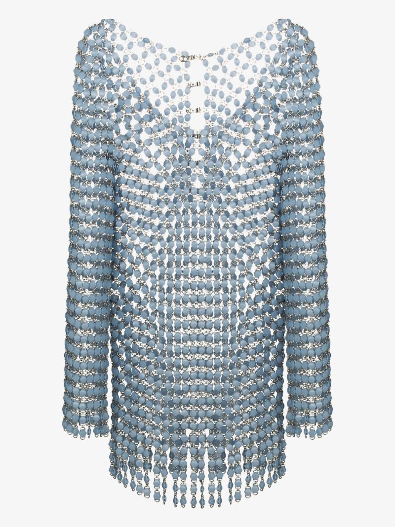 Beaded Chain Mail Mini Dress