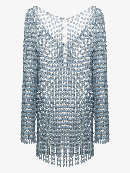 Beaded Chain Mail Mini Dress