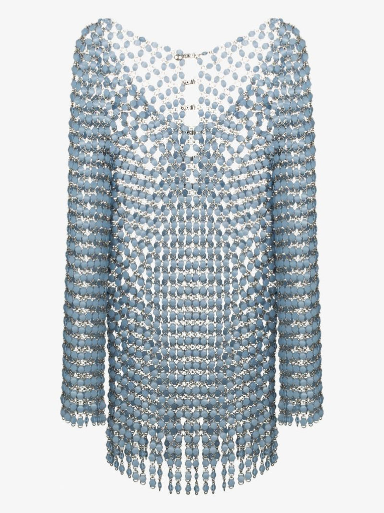 Beaded Chain Mail Mini Dress