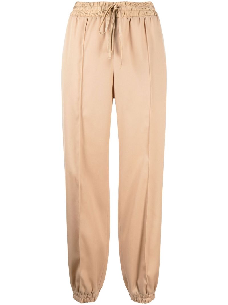 Neutral Tapered Wool Track Pants