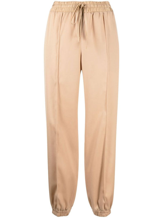 Neutral Tapered Wool Track Pants