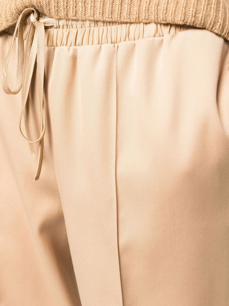 Neutral Tapered Wool Track Pants