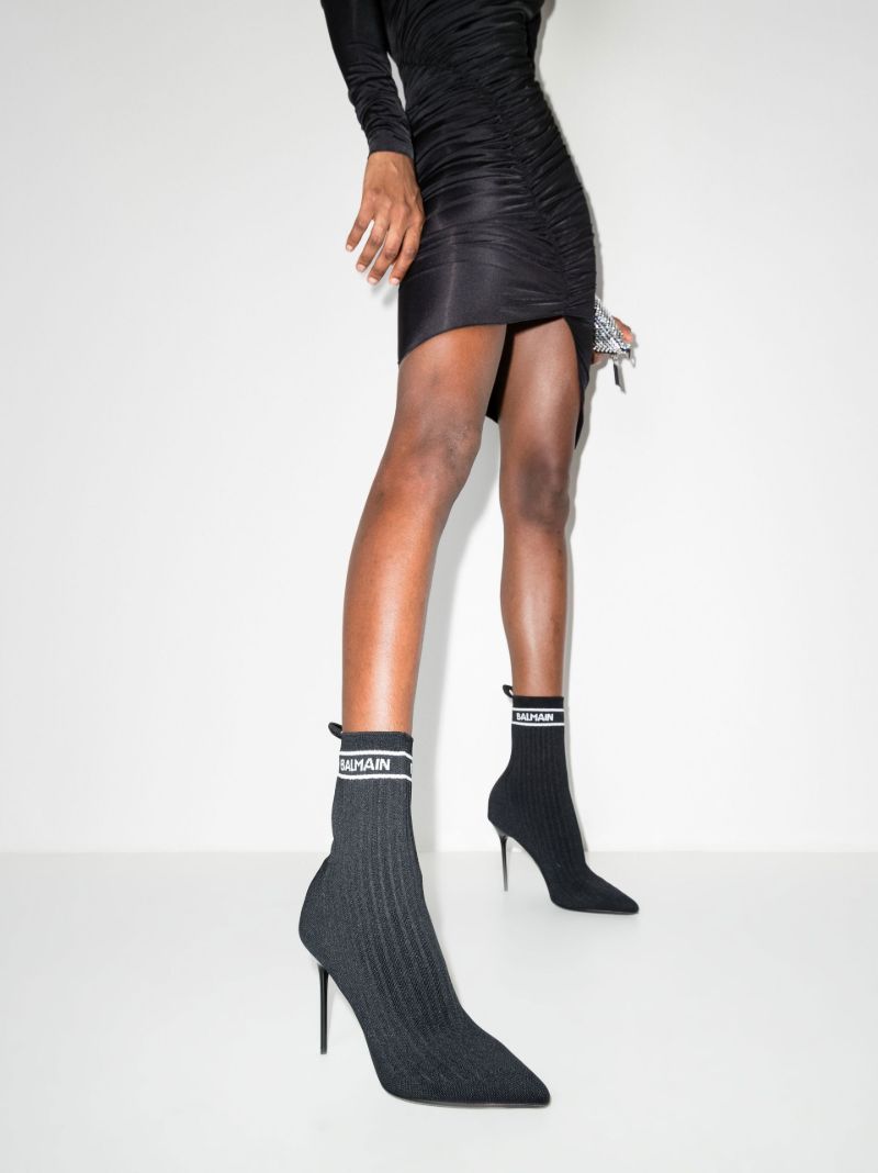 Black Skye 95 Knitted Ankle Boots