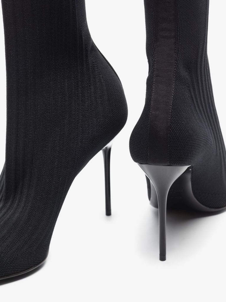 Black Skye 95 Knitted Ankle Boots