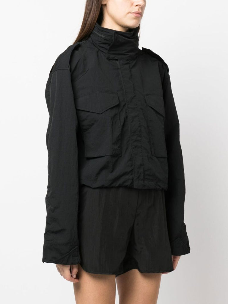X Victoria Beckham Black Cropped Windbreaker