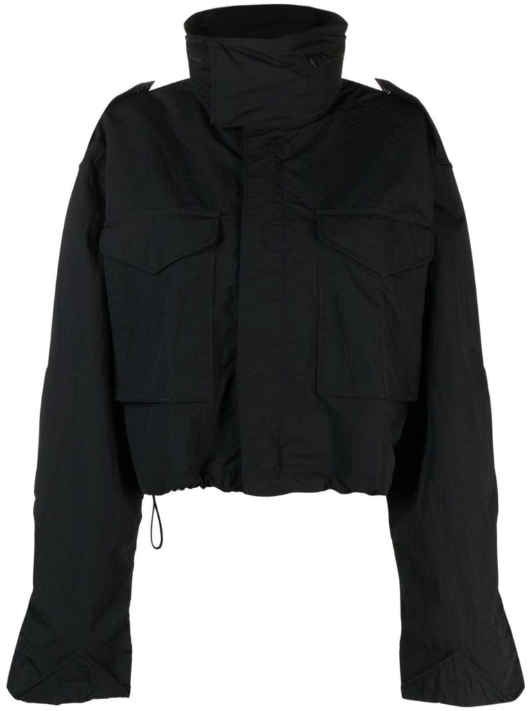X Victoria Beckham Black Cropped Windbreaker