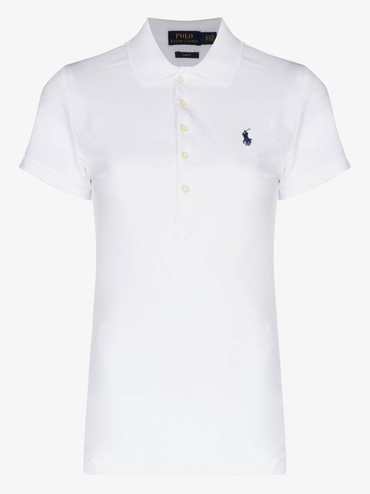 White Julie Cotton Polo Shirt