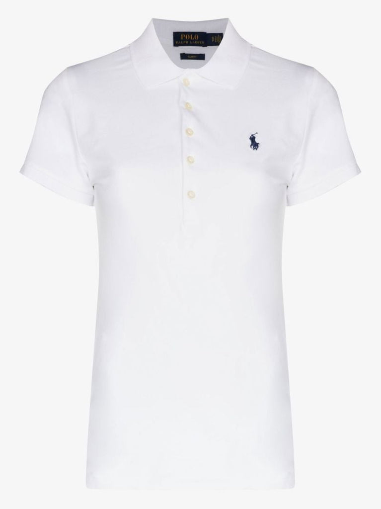 White Julie Cotton Polo Shirt