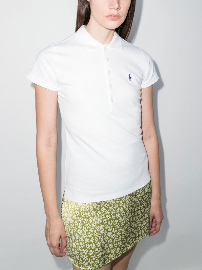 White Julie Cotton Polo Shirt