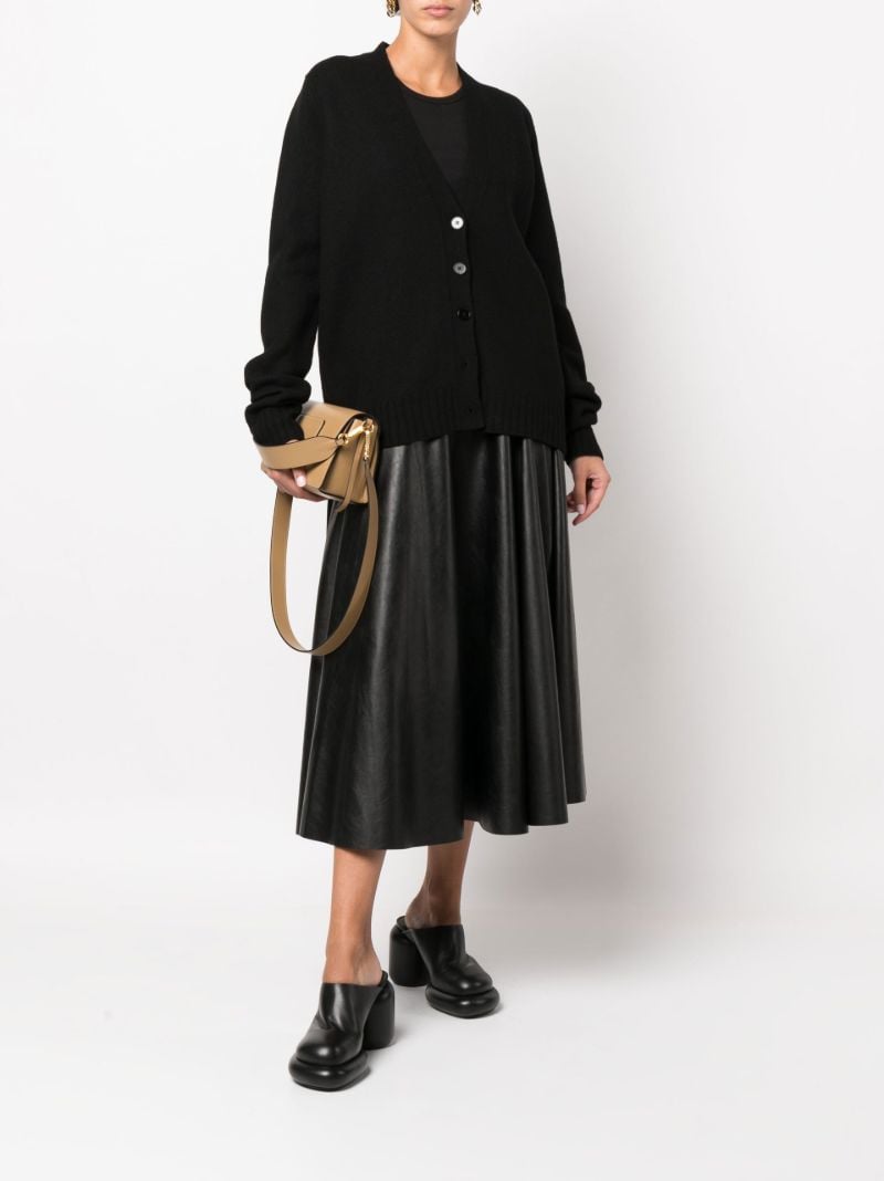 Black Oversized Wool Cardigan