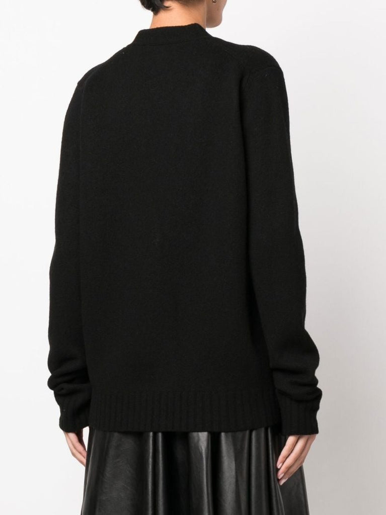 Black Oversized Wool Cardigan