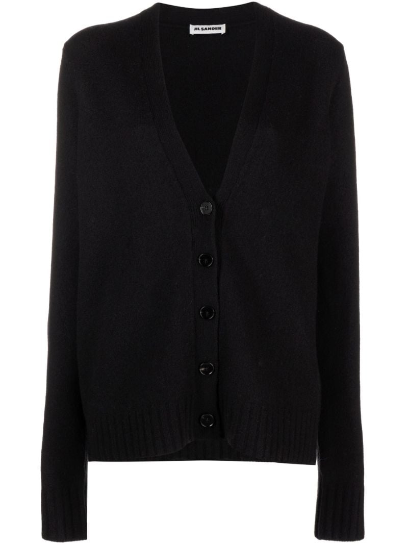 Black Oversized Wool Cardigan