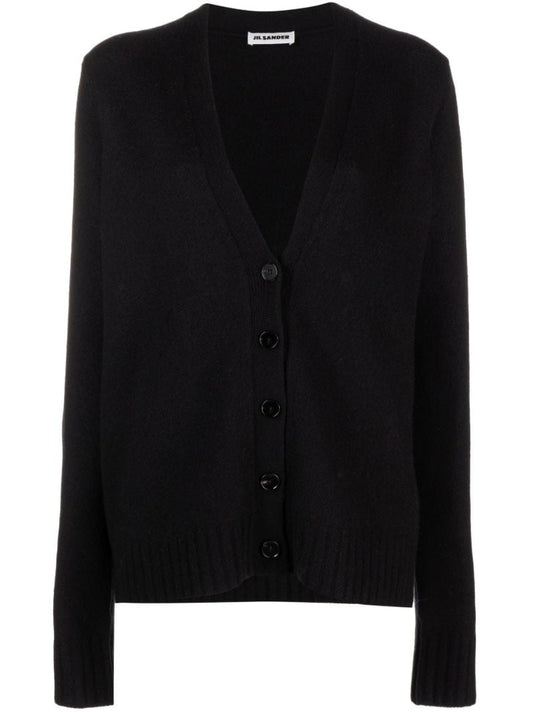Black Oversized Wool Cardigan