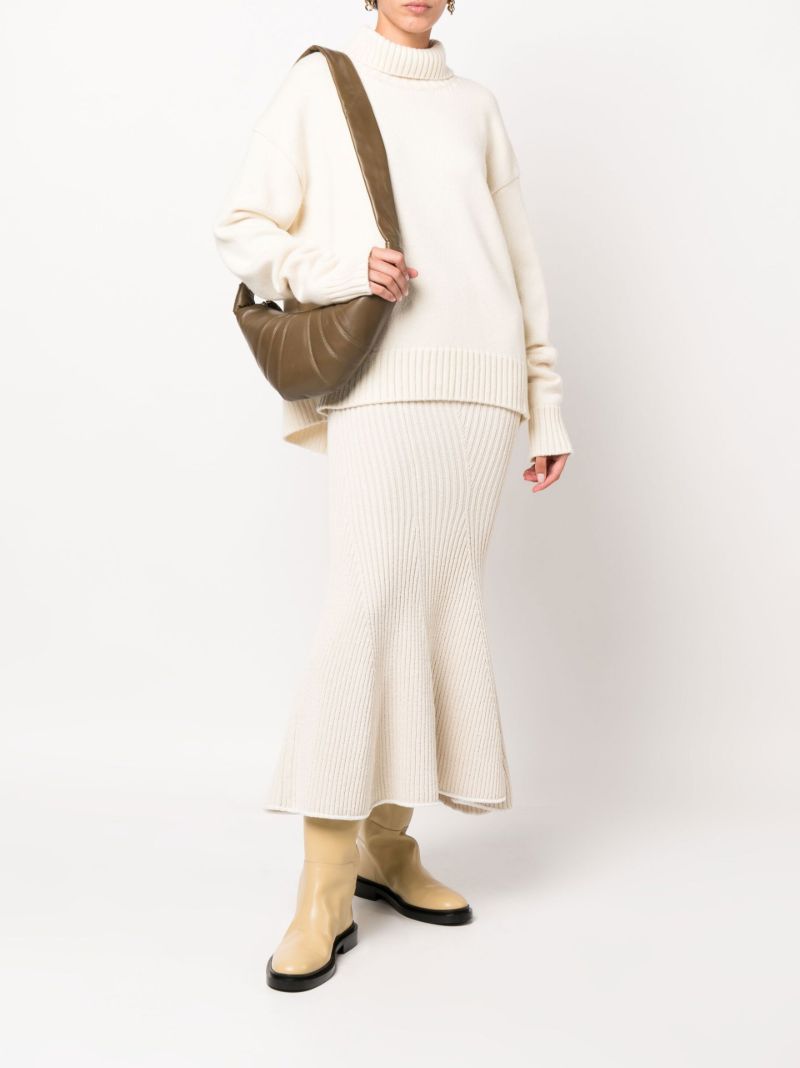 White Roll Neck Cashmere Sweater