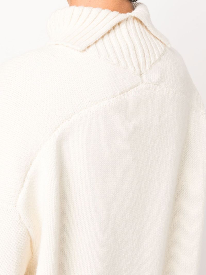 White Roll Neck Cashmere Sweater