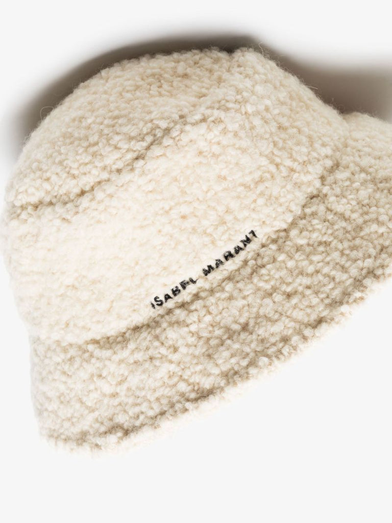Neutral Denji Faux Shearling Bucket Hat