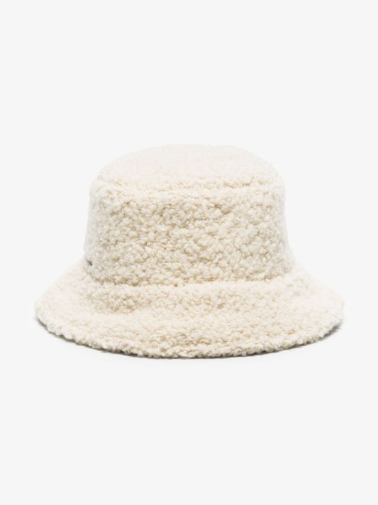 Neutral Denji Faux Shearling Bucket Hat