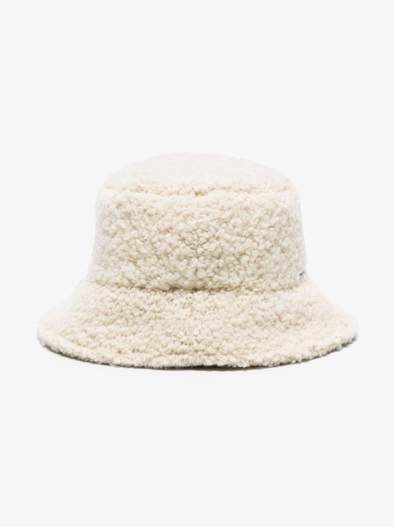 Neutral Denji Faux Shearling Bucket Hat
