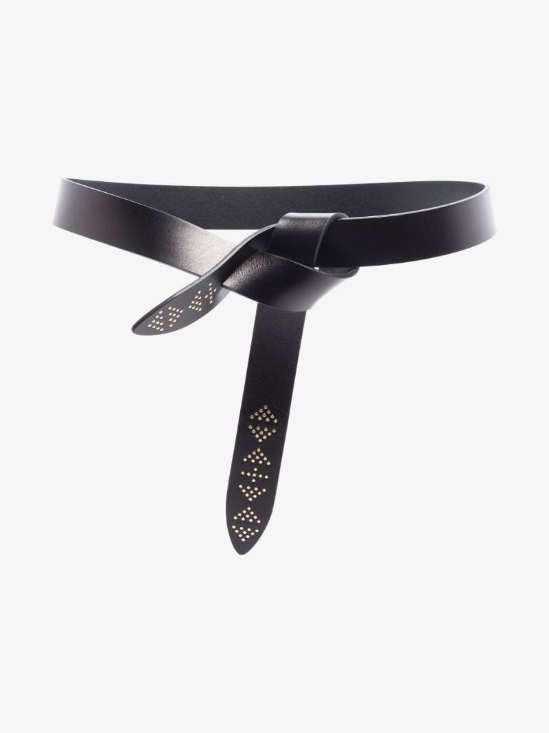 Black Lecce Knotted Leather Belt