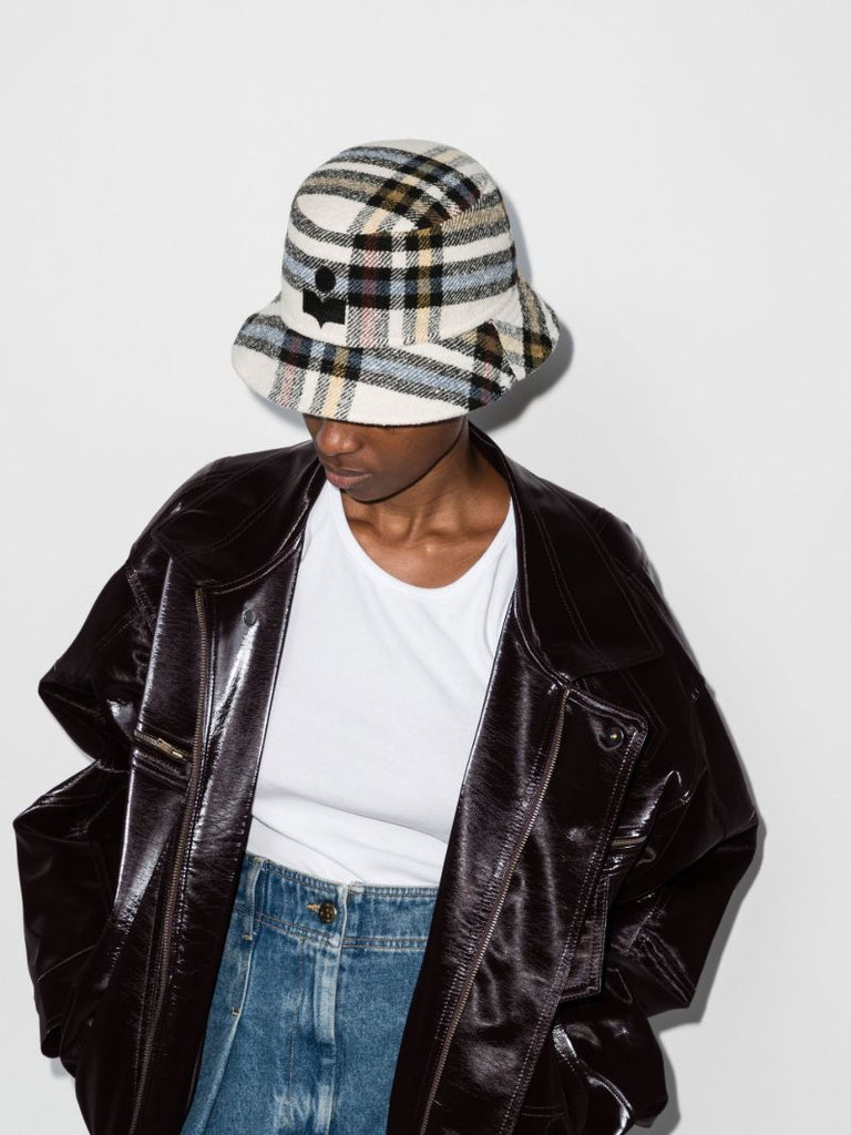 Blue Haley Checked Bucket Hat