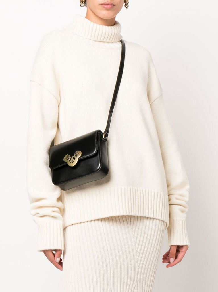 Black Elda Mini Leather Cross Body Bag