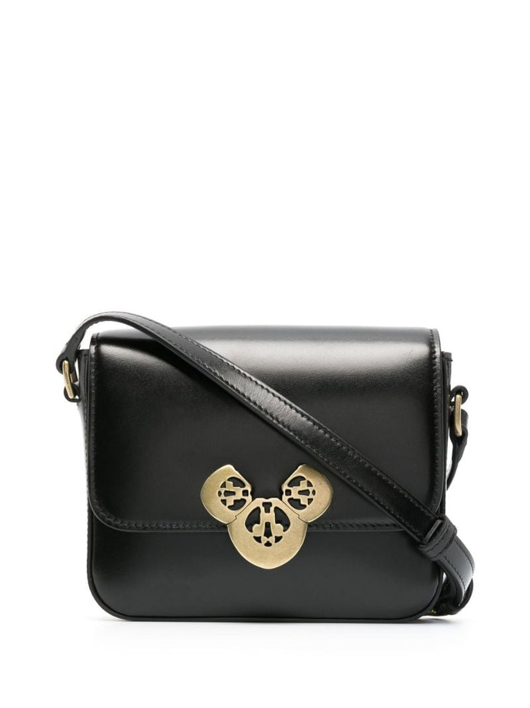 Black Elda Mini Leather Cross Body Bag