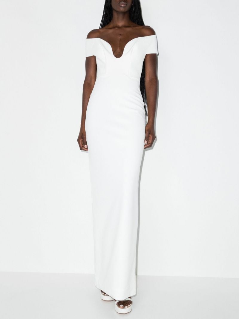 White Marlowe Off-the-shoulder Maxi Dress