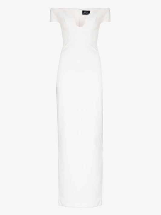 White Marlowe Off-the-shoulder Maxi Dress