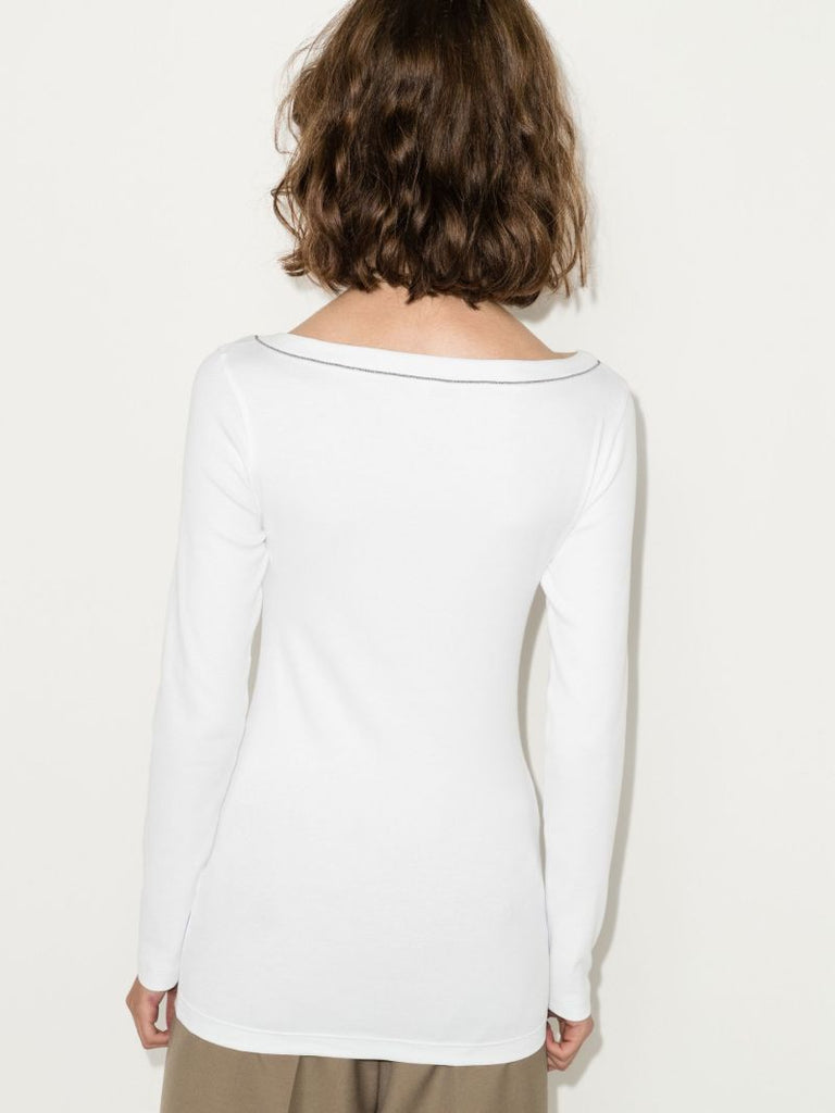 White V-neck Cotton T-shirt
