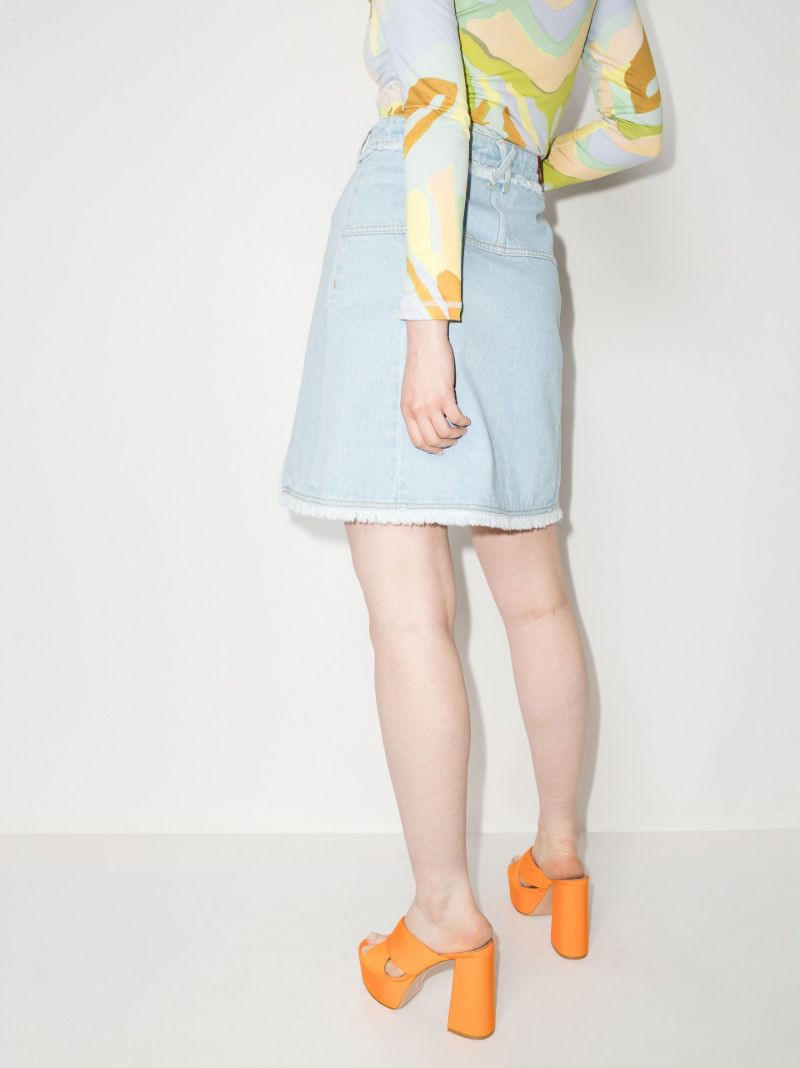 Buttoned Denim Mini Skirt