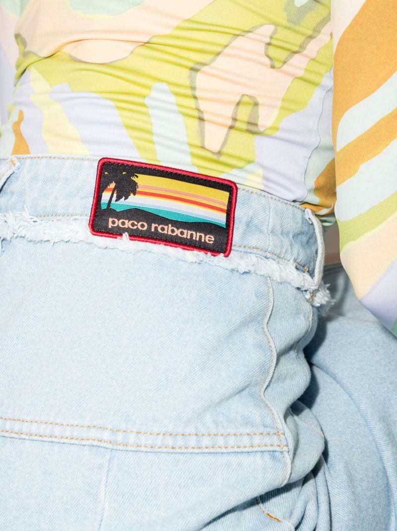 Buttoned Denim Mini Skirt
