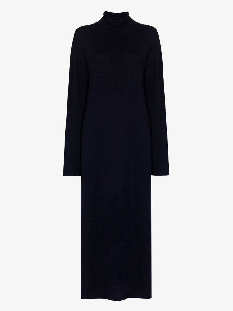Navy Plus Knitted Cashmere Maxi Dress