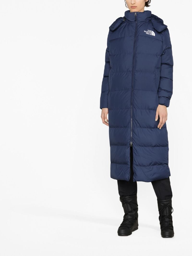 Blue Triple C Hooded Quilted Parka Coat