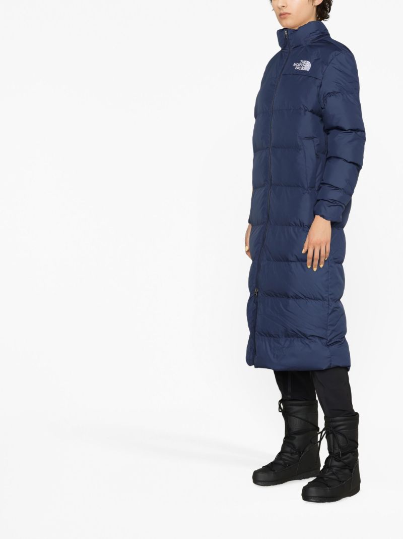 Blue Triple C Hooded Quilted Parka Coat