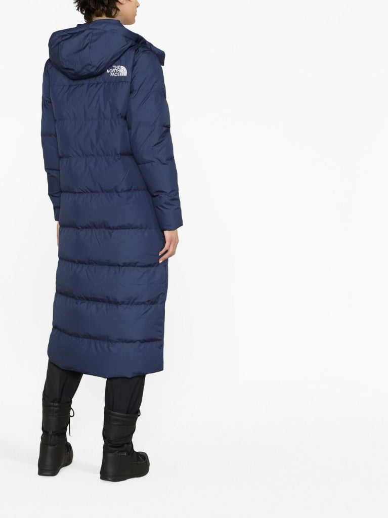 Blue Triple C Hooded Quilted Parka Coat