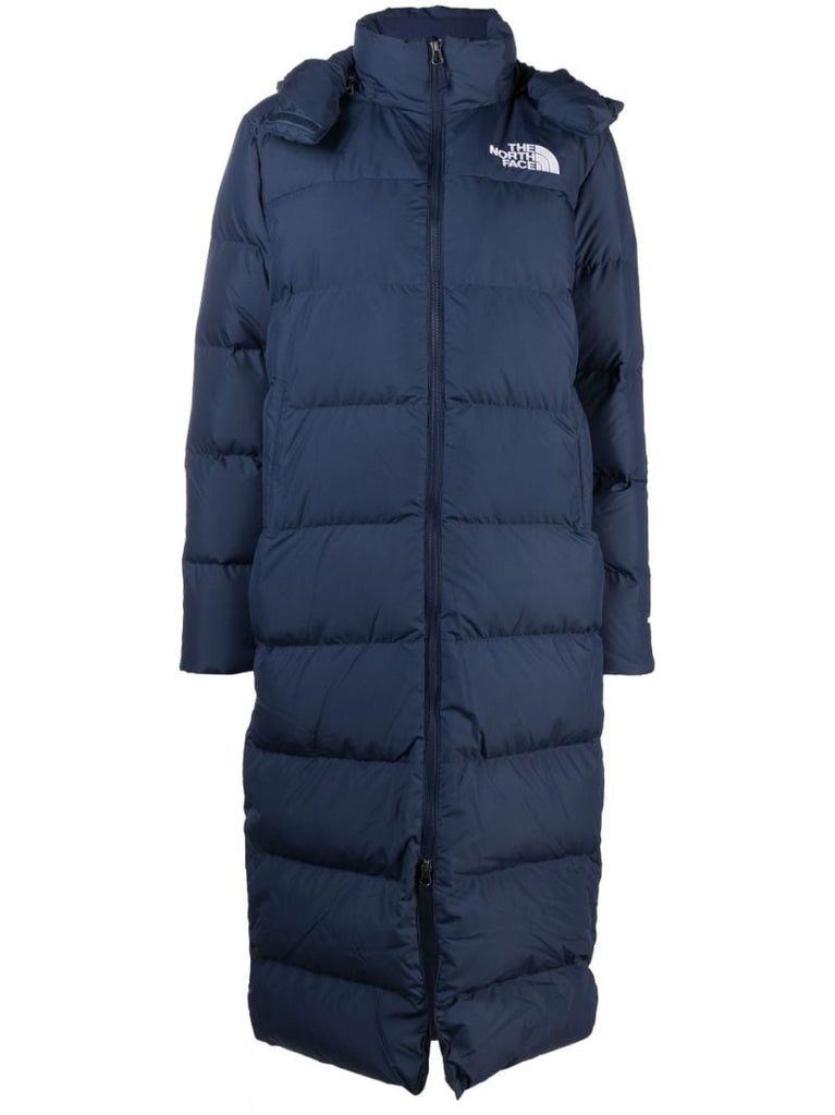 Blue Triple C Hooded Quilted Parka Coat