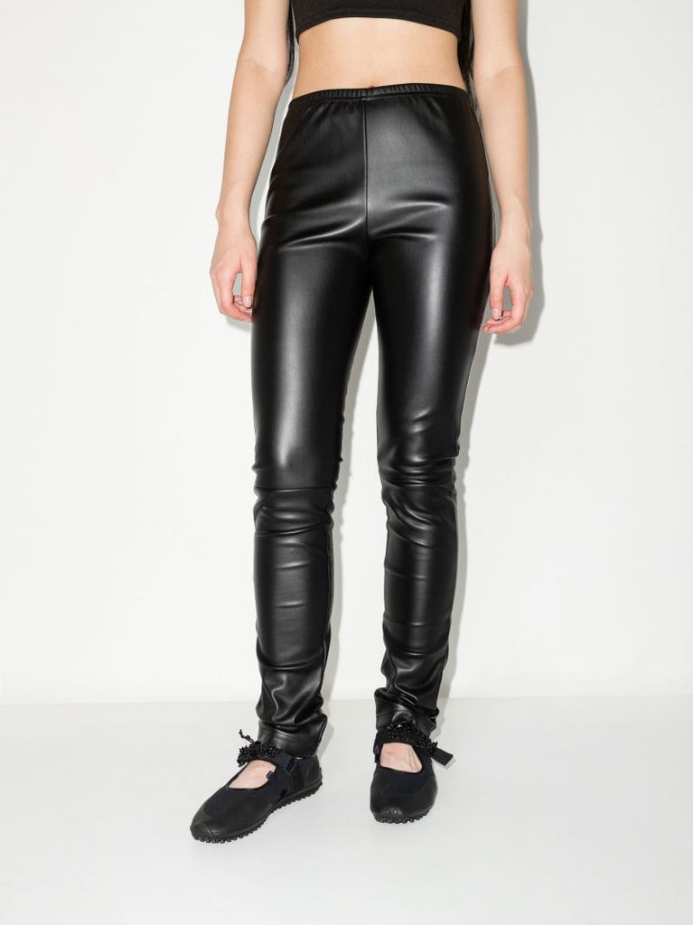 Black Vegan Leather Leggings