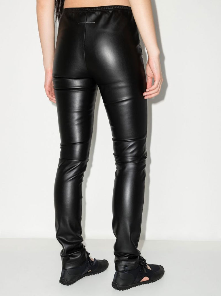 Black Vegan Leather Leggings