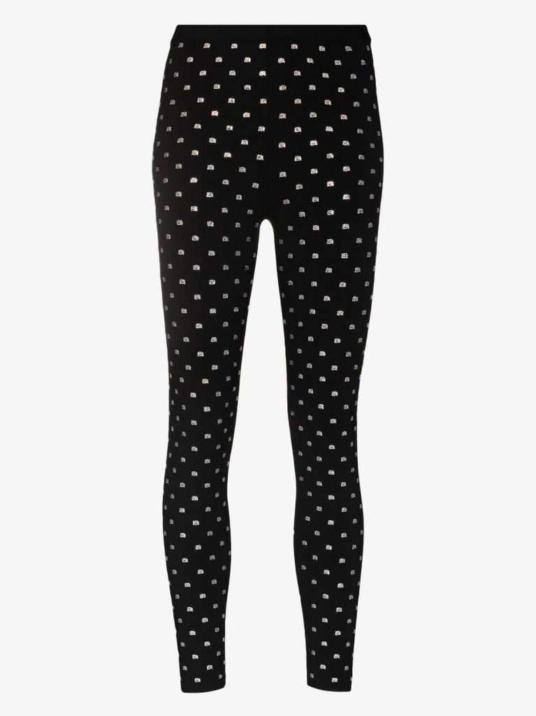 Black Crystal Logo Leggings