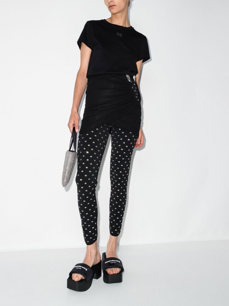 Black Crystal Logo Leggings