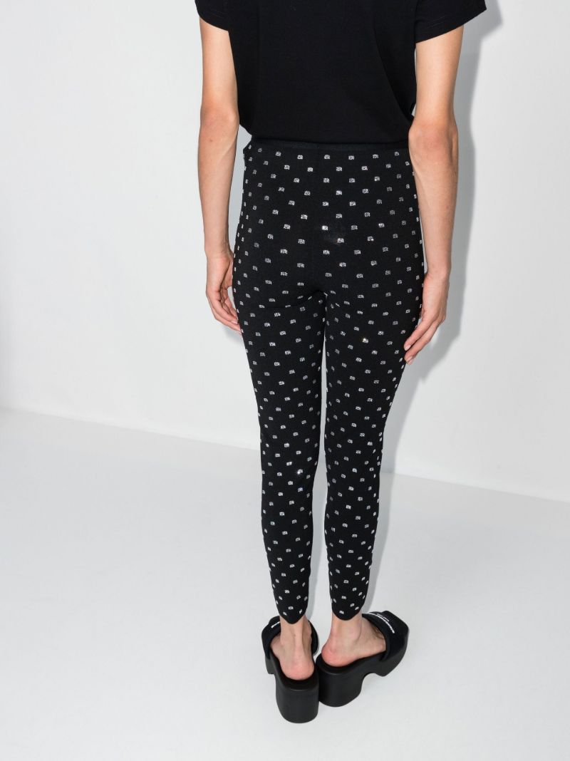 Black Crystal Logo Leggings
