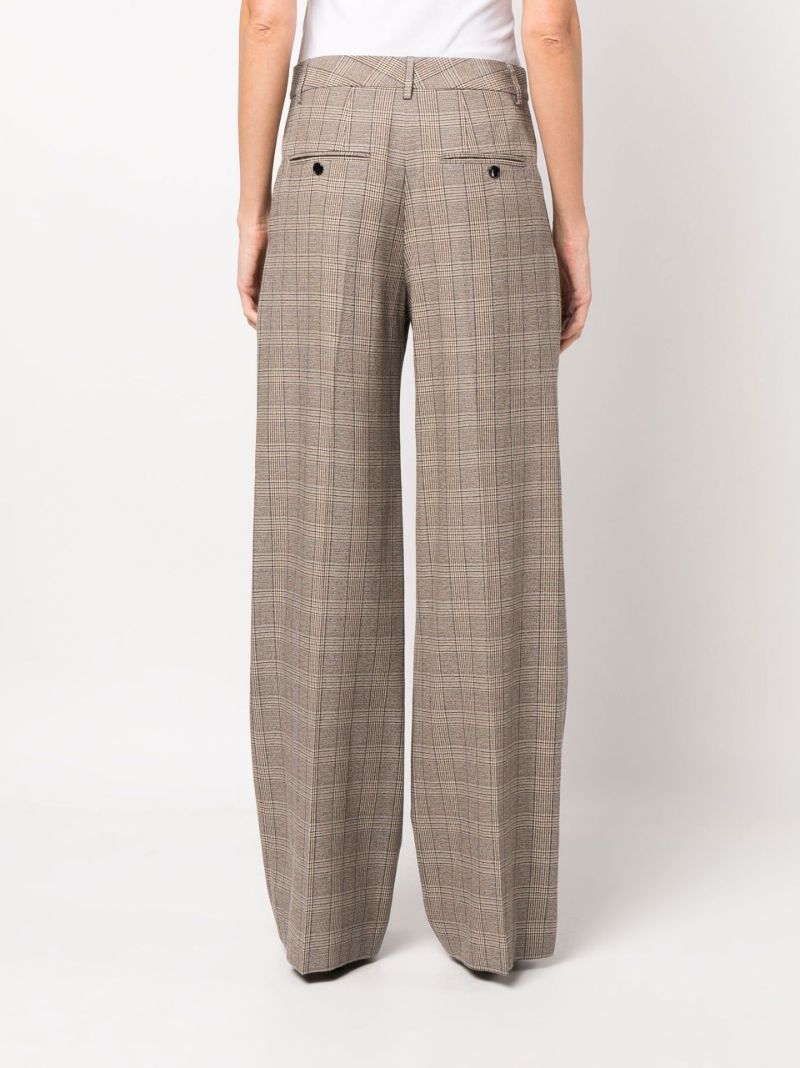 Brown Jessini Checked Wide-leg Trousers