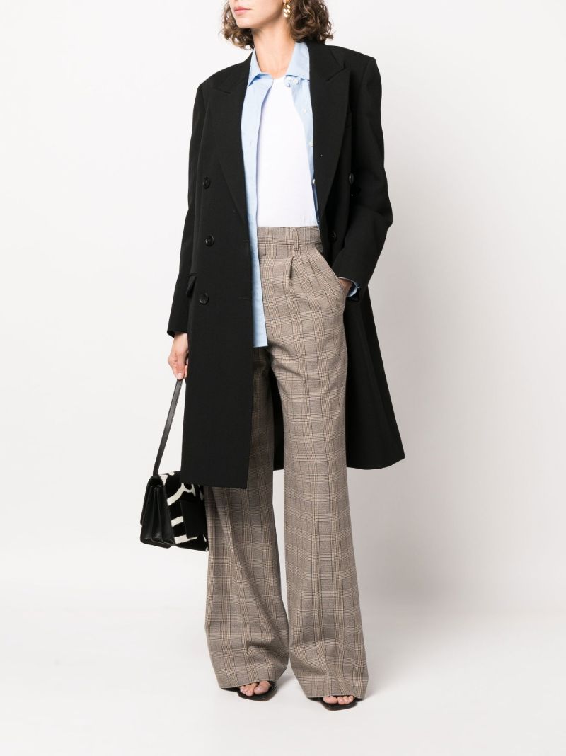 Brown Jessini Checked Wide-leg Trousers
