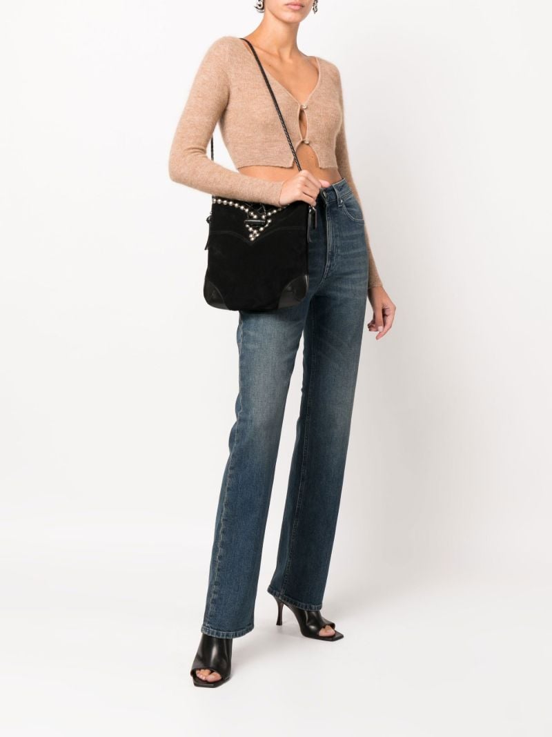 Black Tyag Suede Shoulder Bag