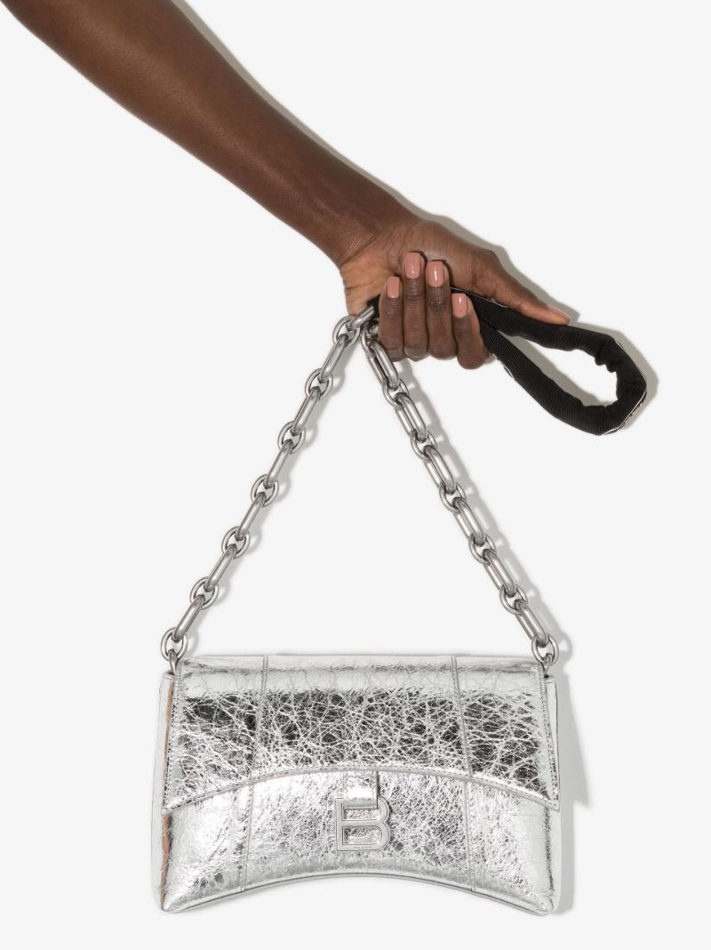 Silver Downtown Xs Leather Shoulder Bag