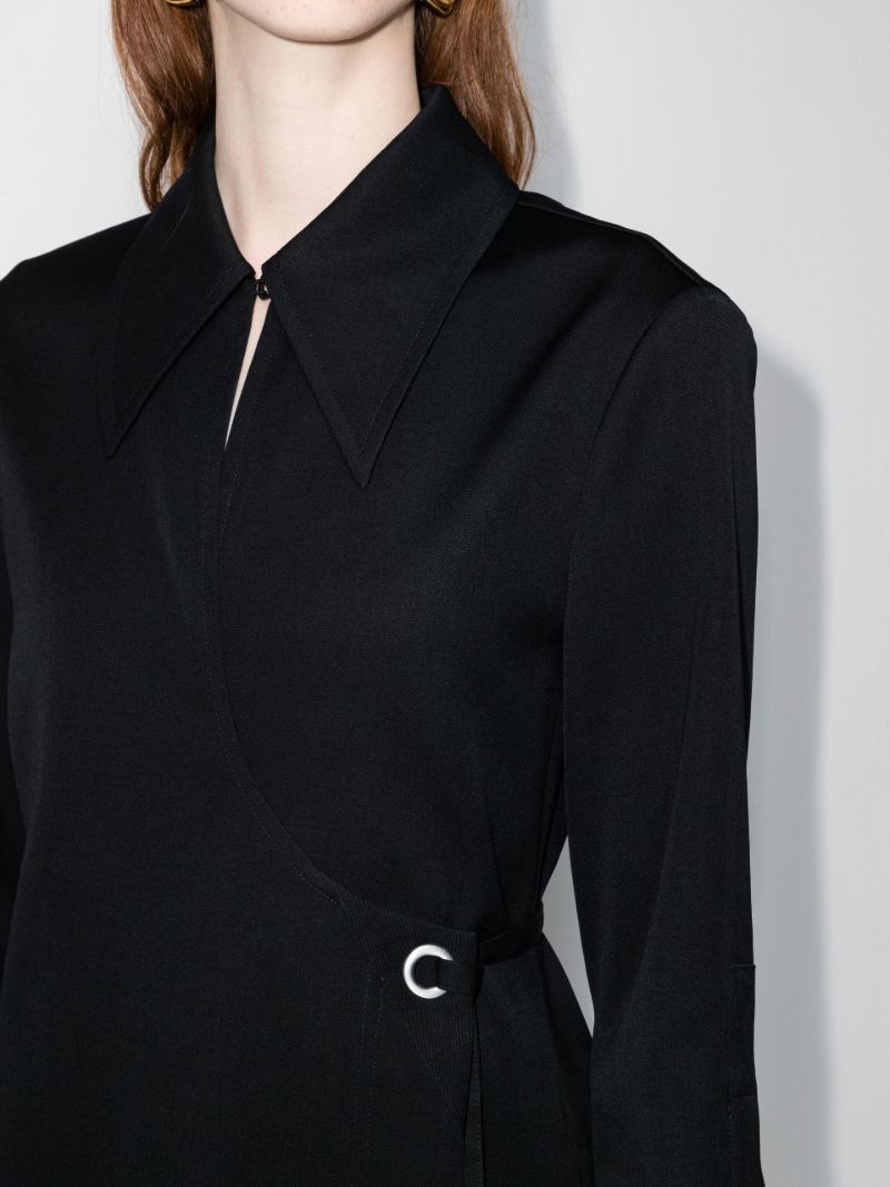 Black Wool Wrap Dress