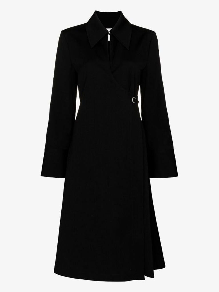 Black Wool Wrap Dress