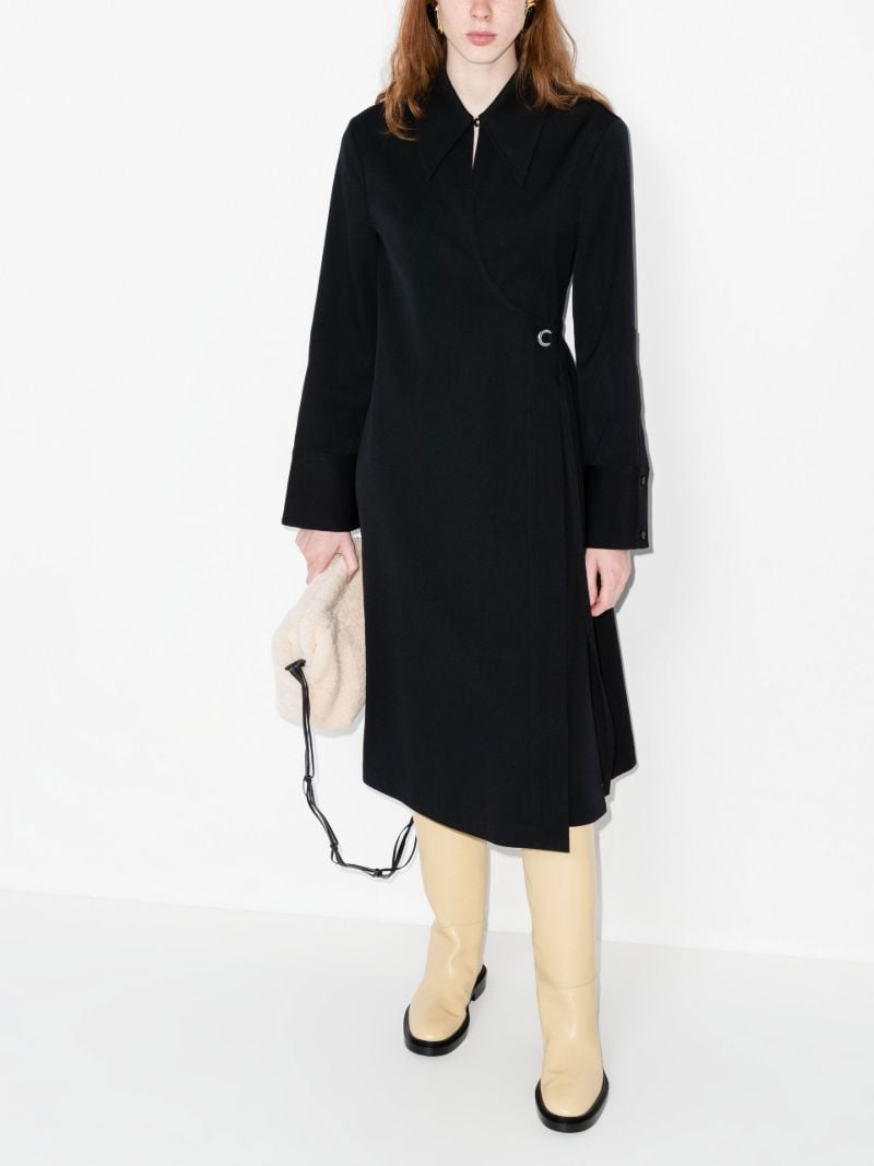 Black Wool Wrap Dress