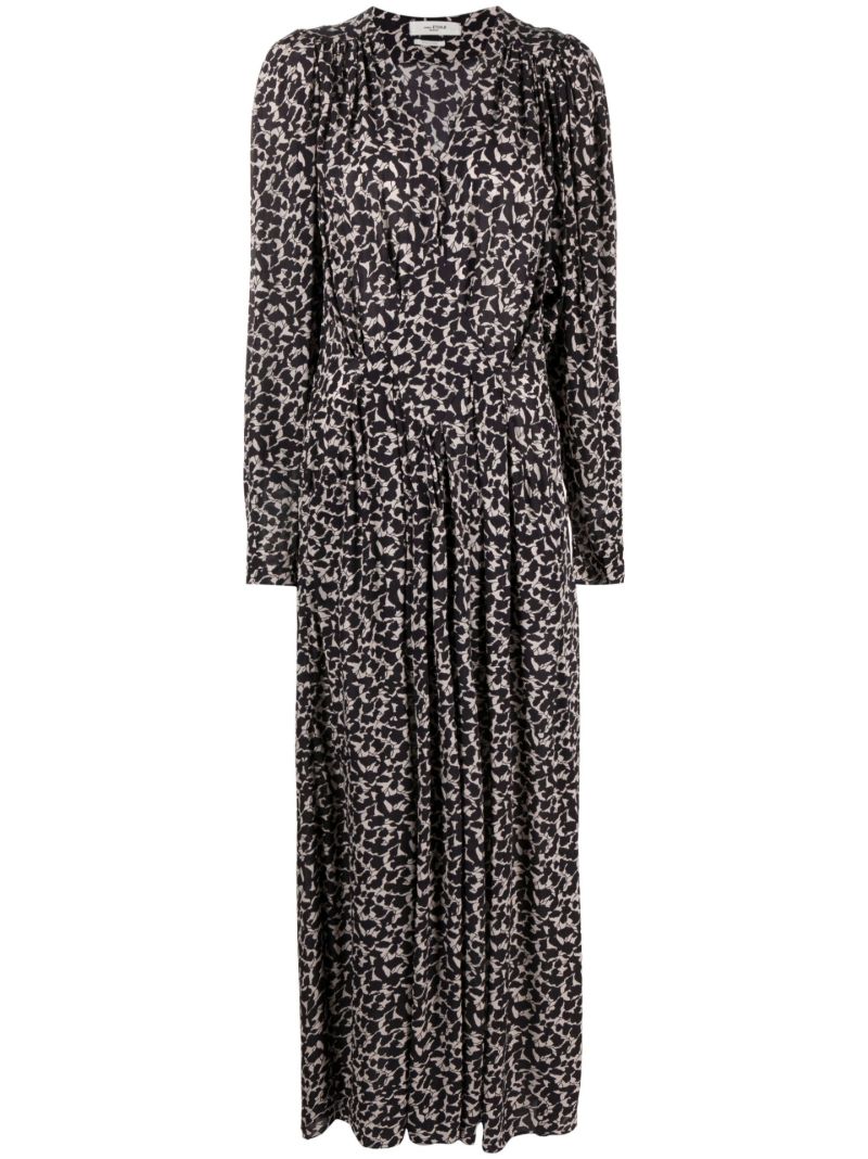 Black Aissa Printed Maxi Dress