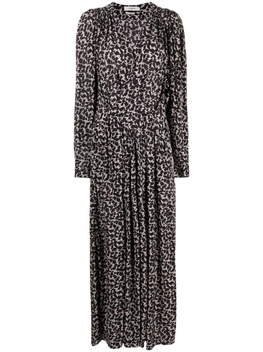 Black Aissa Printed Maxi Dress